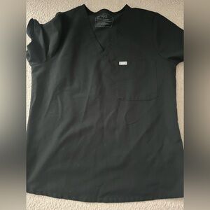 Figs Black Scrub Top